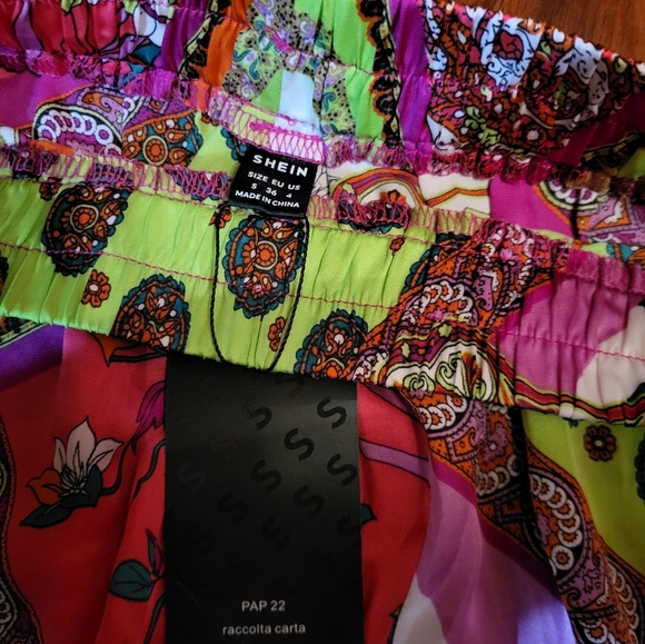 High Waist Patchwork Print Shorts Multi Color - Picture 12 of 16